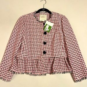 Kate Spade Pink Tweed Blazer